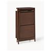 Westwing Collection Scarpiera in legno con ripiani pieghevoli Libby - Marrone