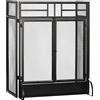 HOMCOM Parascintille Pieghevole a 3 Pannelli con Doppia Porta in Metallo, 120x11.5x79 cm, Nero | Aosom Italy