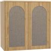 HOMCOM Armadio da parete per bagno con 2 ante effetto rattan soft-close e mensola, rovere | Aosom Italy