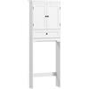 HOMCOM Mobile sopra WC con 2 ante, cassetto e ripiano regolabile, bianco | Aosom Italy