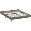 HOMCOM Letto matrimoniale 160x200 cm imbottito in velluto a coste, grigio | Aosom Italy