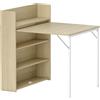 HOMCOM Tavolo pieghevole salvaspazio con ripiano 78,5x91x93 cm, rovere | Aosom Italy
