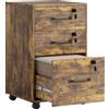 HOMCOM Cassettiera da ufficio mobile con 3 cassetti richiudibili, 40x40x69,5 cm, marrone | Aosom Italy
