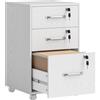 HOMCOM Cassettiera da ufficio mobile con 3 cassetti bloccabili, 40x40x69,5 cm, bianco | Aosom Italy