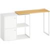HOMCOM Scrivania a L girevole 360° con 2 armadietti e 2 ripiani, 150x40x75 cm, bianco | Aosom Italy
