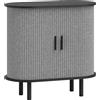 HOMCOM Madia ovale con 2 ante scorrevoli e 2 scomparti, 80x40x78 cm, grigio | Aosom Italy