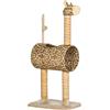 PawHut Tiragraffi a giraffa 101 cm con tana, pallina e pali in iuta | Aosom Italy