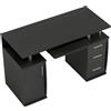 HOMCOM Scrivania per computer con vassoio tastiera e 3 cassetti, 120x55 cm, nero | Aosom Italy