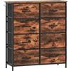 HOMCOM Cassettiera in tessuto con 8 cassetti, 4 tasche e 2 ganci, 86x30x94,5 cm, marrone | Aosom Italy