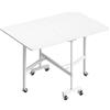 HOMCOM Tavolo da pranzo pieghevole su ruote per 4-6 persone, 120 cm, bianco | Aosom Italy