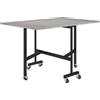 HOMCOM Tavolo da pranzo pieghevole 120 cm per 4-6 persone con ruote e 2 ribalte, grigio | Aosom Italy