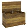 HOMCOM Cassapanca contenitore con coperchio ribaltabile e cerniere di sicurezza, 80x40x45 cm, marrone | Aosom Italy