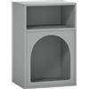 HOMCOM Comodino stretto ad arco con 2 scomparti aperti, 40x30x60 cm, grigio | Aosom Italy