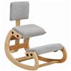 HOMCOM Sedia inginocchiata ergonomica basculante in velluto a coste con schienale, grigio chiaro | Aosom Italy
