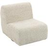 HOMCOM Poltrona da salotto girevole 360° in ciniglia con seduta extra larga, beige | Aosom Italy