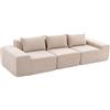 HOMCOM Divano modulare 3 posti in ciniglia 320 cm con seduta e braccioli extra larghi, beige | Aosom Italy