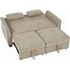 HOMCOM Divano letto 2 posti 4-in-1 ad angolo in ciniglia 167 cm con schienale regolabile, marrone | Aosom Italy
