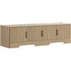 HOMCOM Mobile TV 152 cm con 4 ante scanalate e ripiani regolabili, rovere | Aosom Italy
