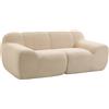 HOMCOM Divano 2 posti in chenille 174 cm con seduta e braccioli larghi imbottiti, beige | Aosom Italy