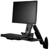 Startech.com Stazione di Lavoro StarTech.com Sit-Stand Single Monitor a PareteÂ VESA Braccio Articolato Tastiera Mouse Scanner Nero [WAL
