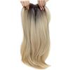 CNAFGBGG Clip in Bangs 18 in naturale Ombre Marrone Biondo Curvo Clip Bangs Traspirante Realistico Leggero Da indossare ogni giorno Topper per capelli umani con frange per le donne..