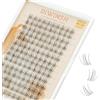 DIWINSH Ciglia Finte Ciuffett 140 pezzi Ciglia Finte D Curl 10 mm Naturali Ciuffetti with Banda Trasparente DIY Individual Eyelashes Extensions a casa (ME-10 mm)