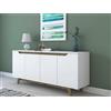 Dmora Credenza Nusakan, Buffet da Soggiorno, Madia da Salotto, Dispensa da Cucina, 180x45h79 cm, Bianco e Noce