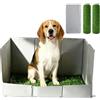 TECKZOON Toilette per cani con 2 erba artificiale e vassoio di raccolta, 82 x 55 x 40 cm, pieghevole e a prova di perdite, con divisorio per urina, portatile, per cani di piccola taglia e grande, uso interno