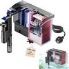 EXLECO Filtro Acquario Esterno a Zaino 6W 500L/H, con Lampada UV, Pompa Acqua, Skimmer e Spugna di Ricambio, Mini Completi per Acquari: 38-115L, Tartarughe d'Acqua - con Cannolicchi e Carbone Attivo