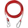 YIGOOWN Guinzaglio per cani in acciaio inox e PVC, 2 m, con gancio girevole, 3 mm di spessore, robusto, per cani di taglia grande, campeggio, giardino, picnic, spiaggia, parco, attività all'aperto