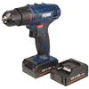 FERM Trapano avvitatore a batteria 12V - 1.5Ah. Include 2 batterie 1.5Ah, caricabatterie rapido, 2 punte e custodia