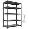 VEVOR Scaffale per Garage in Metallo 5 Ripiani Regolabili Capacità 1360,8kg, Scaffale da Stoccaggio per Carichi Pesanti, per Dispensa, Officina, Magazzino e Cantina, 123 cm L x 62,3 cm P x 181,3 cm A