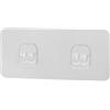 Leeadwaey Ganci autoadesivi in plastica a parete senza traceless, ganci trasparenti, doppi, 2 pezzi, adesivi, 2 pezzi