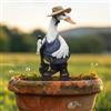 Generic Palo da giardino in acrilico a forma di anatra, decorazione acrilica per interni ed esterni, idea regalo per ornamenti in vaso di fiori e abbellimento del paesaggio, adatto per cortili e prato