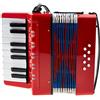 Classic Cantabile Bambino Rosso Fisarmonica per Bambini, Rosso (da 3 anni, 17 ta