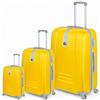 Or&My Set di Valigie da Viaggio Rigide ABS con 4 Ruote Piroettanti 360° - 3 Pezzi: Trolley 55 cm Bagaglio a Mano 40L + Media 75L + Grande 110L - Set Trolley Cabina e Stiva Leggeri (Giallo)