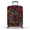 MAYJOYDIY Coprivaligia Da Viaggio con Timbro Postale, Elastico, Antipolvere, per Aereo, Antigraffio, Lavabile, Taglia S, Adatto per Bagagli Da 45 a 50cm