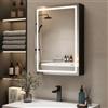 YU YUSING Specchio Bagno Contenitore con 3 Ripiani, Mobile Bagno Sospeso | con Specchio a LED, Specchiera Bagno con Contenitore, Armadietto Bagno, 3 Modalità di Luce, Antiappannamento, 50x70cm, Nero