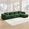 Comfymod Divano modulare angolare a L senza telaio,divano componibile per soggiorno,schiuma 32D ad alta densità,seduta profonda,rivestimento in poliestere morbido,base antiscivolo,colore Verde