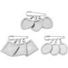 OLYCRAFT 3pz 3 Stili Argento Ellisse Bouquet da Sposa Foto Charms Cuore Foto Charm Spilla Ricordo Bouquet Quadrato Commemorativo Fai da Te fotografie Charms Spilla con 3 Foto per Charm Festa di Nozze
