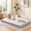 HOMCOM Materasso Pieghevole 3 Parti, Memory-Gel, 140x190x15cm, Bianco | Materasso per ospiti, copertura lavabile, tasca laterale, per ospiti, campeggio, viaggio, certificato Oeko-Tex