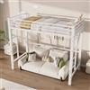 Rvjiahe Letto a soppalco, 90 x 200 cm, struttura in metallo, scala doppia, bianco