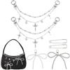 OLYCRAFT 6pz Set di Ciondoli per Borsa in Argento Catena per Borsa con Ciondolo A Croce Decorativa per Borse Kit con Ciondolo A Fiocco per Borse A Tracolla da Donna Decorazione per Borse A Mano