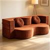 Whsmke Divano Letto In Tessuto Compresso, Divano Letto Pieghevole 2 In 1 Per Soggiorno, Camera Da Letto, Ufficio, Doppi Posti, Comodo Divano Salvaspazio(Brown,150cm*100cm)