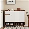 Easexcy Credenza cassettiera con ampio spazio di archiviazione, 4 ante e 1 cassetto con ripiano regolabile, soggiorno o cucina, dimensioni: 120 x 35 x 99 cm