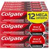 Colgate Dentifricio Sbiancante Colgate Max White Carbon, Rimuove fino al 100% delle macchie superficiali, Ripristina il bianco naturale, smalto sicuro per l'uso quotidiano