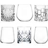 RCR Cristalleria Italiana Mosaic Bicchieri Acqua MixedUp Assortiti In Vetro - Set 6 Pz