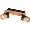 Trio Leuchten Trio Lampada da soffitto Aruni 801100232, metallo nero opaco, legno naturale, escl. 2x GU10