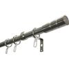 Gardinia Kit per bastoni per Tende, Binario Singolo, Cilindro, Kit Completo, incl. Kit di Montaggio, Lunghezza: 160 cm, Ø 19 mm, Metallo, Colore Acciaio Inox