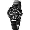 JewelryWe - Orologio da Donna Cinturino Elastico Quadrante Rotondo Grande Impara Ora Orologio al Quarzo Regalo per Mamma Anziani